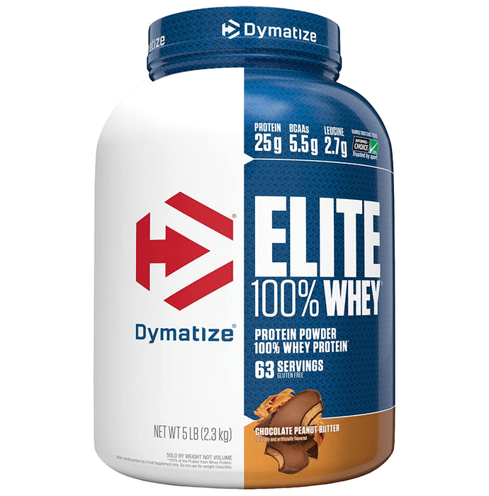 Dymatize Nutrition Elite 100% Whey Protein | With BCAAs & Leucine | For Muscle Recovery | Powder Chocolate Peanut Butter - Classic Derma