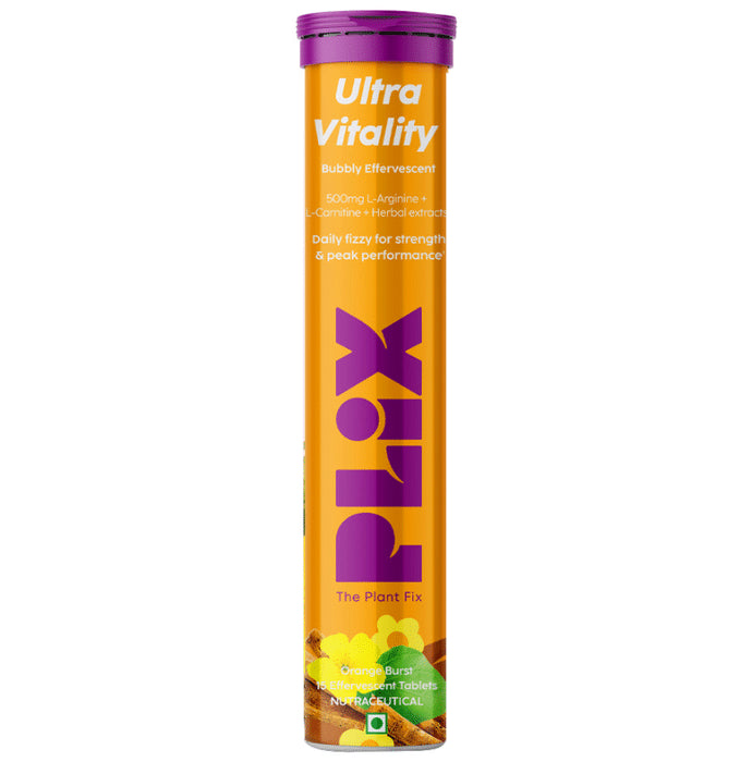 Plix Life Ultra Vitality Effervescent Tablet Orange Burst - Classic Derma