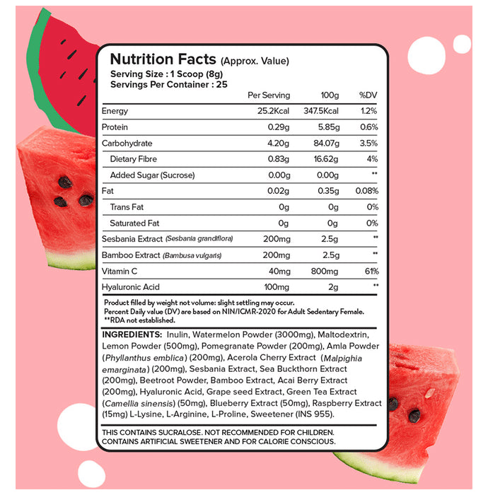 Plix Olena Collagen Builder | Powder with Hyaluronic Acid & Vitamin C for Healthy Skin (Each 200gm) Flavour Watermelon