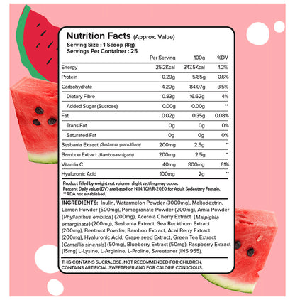 Plix Olena Collagen Builder | Powder with Hyaluronic Acid & Vitamin C for Healthy Skin (Each 200gm) Flavour Watermelon