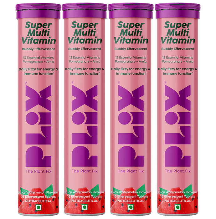 Plix Super Multi Vitamin Bubbly Effervescent Tablet Juicy Watermelon - Classic Derma