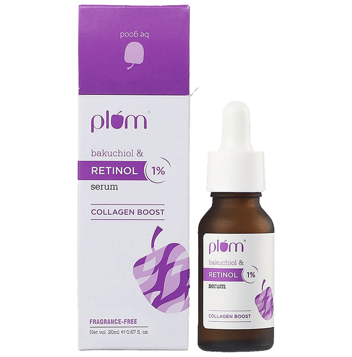 Plum Bakuchiol & Retinol 1% Mandarin & Vitamin C 15% Face Serum | Fragrance-Free | Glow Boost Face Care Product - Classic Derma