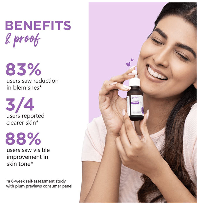 Plum Bakuchiol & Retinol 1% Mandarin & Vitamin C 15% Face Serum | Fragrance-Free | Glow Boost Face Care Product