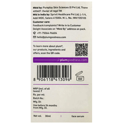 Plum Bakuchiol & Retinol 1% Mandarin & Vitamin C 15% Face Serum | Fragrance-Free | Glow Boost Face Care Product