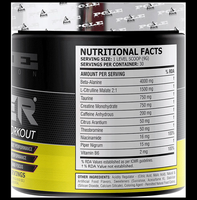 Pole Nutrition Teazer Pre Workout Powder Lemon Lime