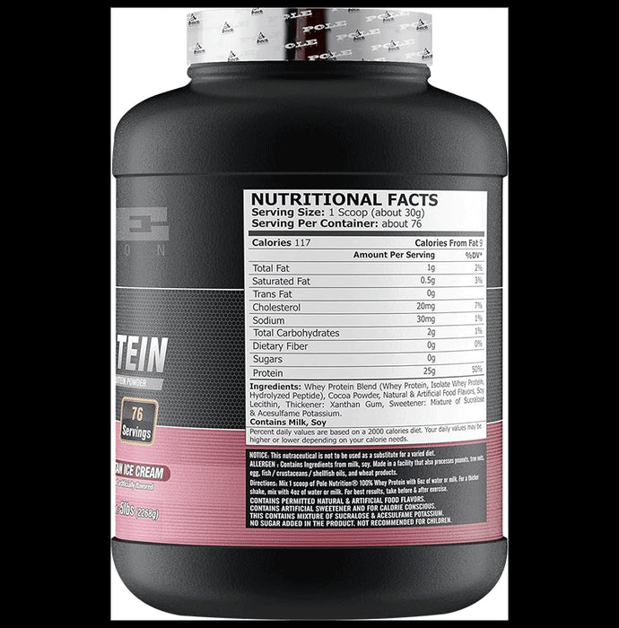 Pole Nutrition Whey Protein Powder Neapolitian Ice Cream