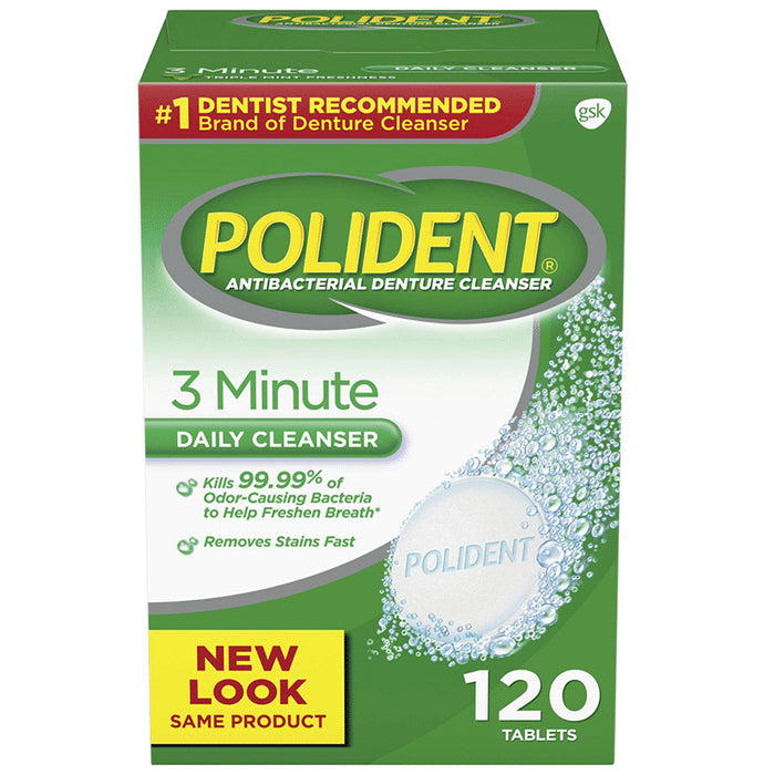 Polident Antibacterial Denture Cleanser Effervescent Tablet - Classic Derma
