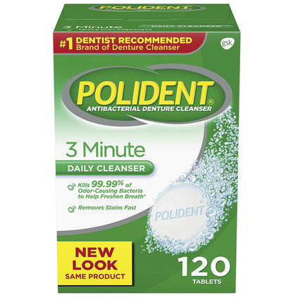 Polident Antibacterial Denture Cleanser Effervescent Tablet - Classic Derma