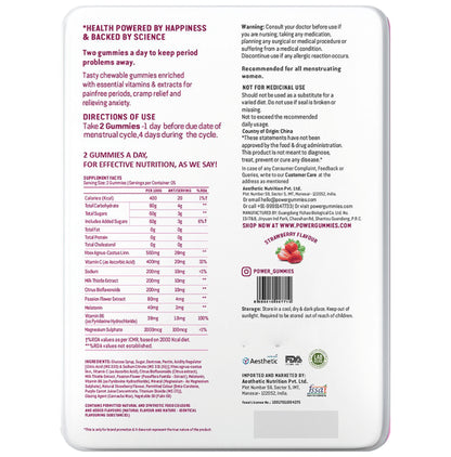 Power Gummies Combo Pack of Vitamins for Gorgeous Hair & Nails (60 Each) & Gummies for Period Pain Relief (10 Each)