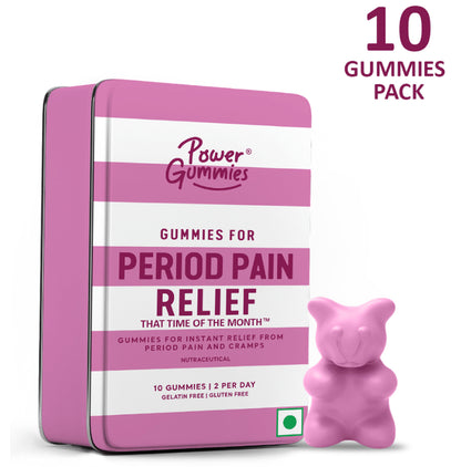Power Gummies Combo Pack of Vitamins for Gorgeous Hair & Nails (60 Each) & Gummies for Period Pain Relief (10 Each)