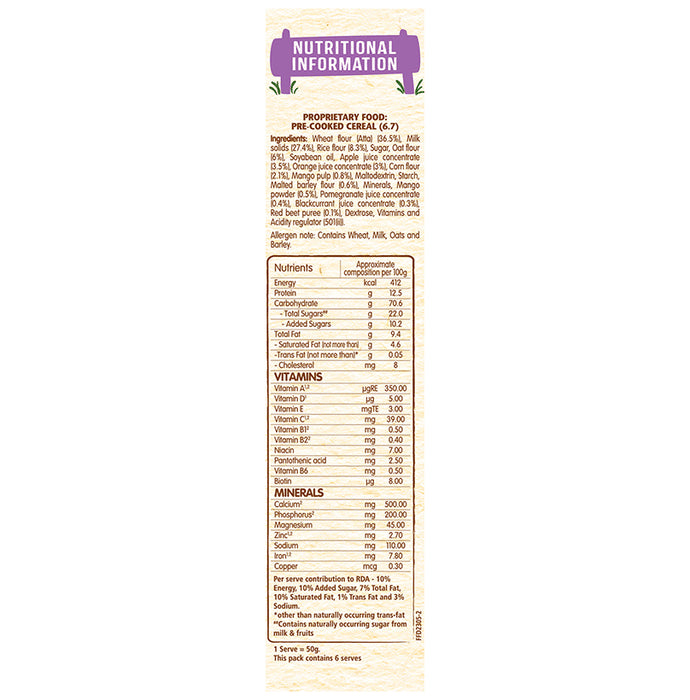 Nestle Ceregrow Multigrain Cereal with Milk & Fruits (from 3 to 6 Years) | For Immunity & Nutrition