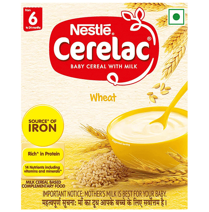 Nestle Cerelac Baby Cereal with Milk & Iron (from 6 to 24 Months) | Wheat - Classic Derma