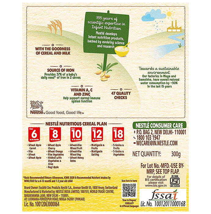 Nestle Cerelac Baby Cereal with Milk & Iron (from 6 to 24 Months) | Wheat