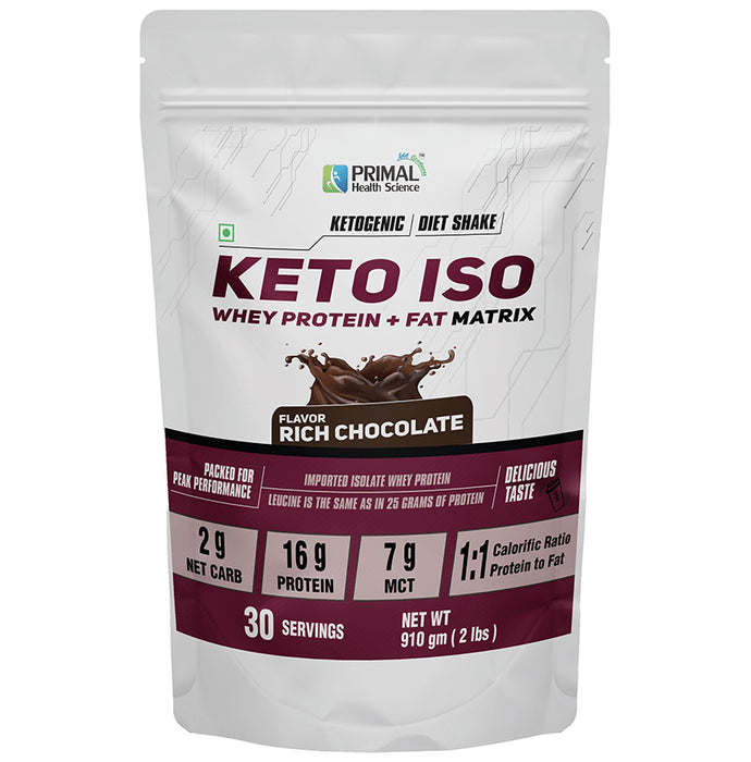 Primal Health Science Keto ISO Whey Protein Powder Rich Chocolate - Classic Derma