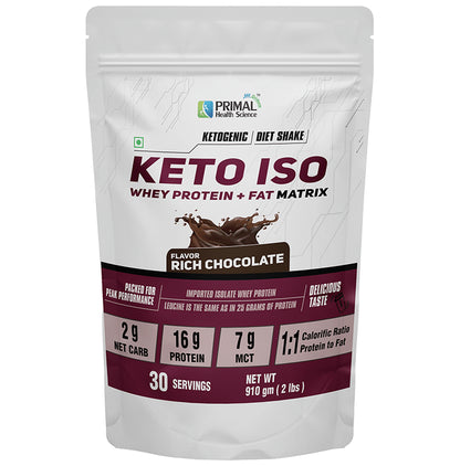 Primal Health Science Keto ISO Whey Protein Powder Rich Chocolate - Classic Derma