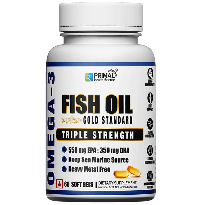Primal Health Science Omega 3 Fish Oil Softgel Soft Gelatin Capsule - Classic Derma