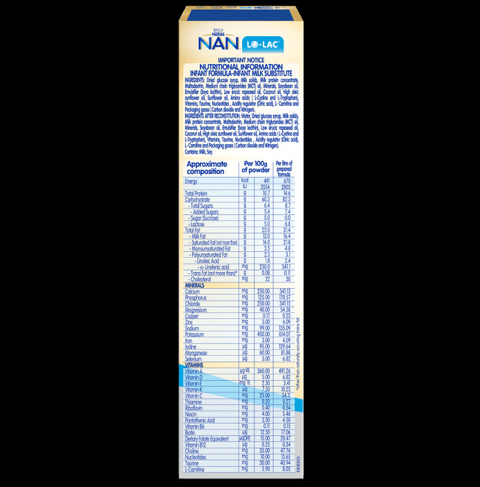 Nestle NAN LO-LAC Infant Formula Powder (Bag in Box Pack Powder