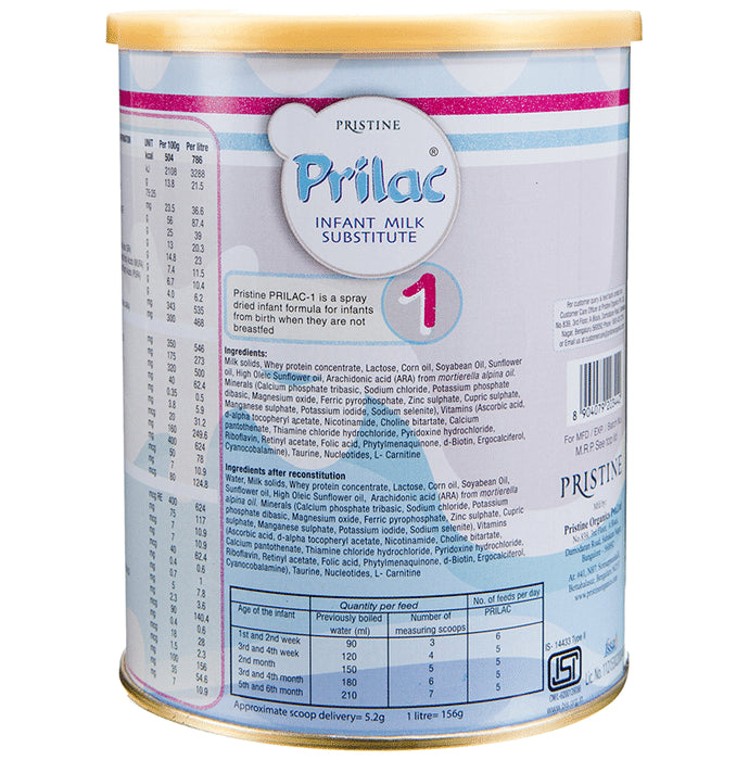 Pristine Prilac Infant Milk Substitute Stage 1 (Upto 6 months)