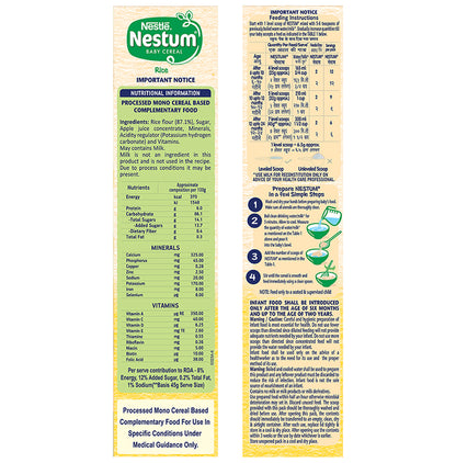 Nestle Nestum Baby Cereal From 6 to 24 Months Rice