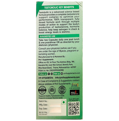 Pro 1 Supplement Testo Bolic Capsule