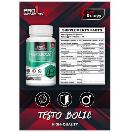 Pro 1 Supplement Testo Bolic Capsule
