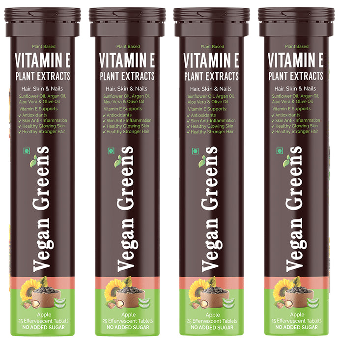 Vegan Greens Plant Based Vitamin E Effervescent Tablets (25 Each) - Classic Derma