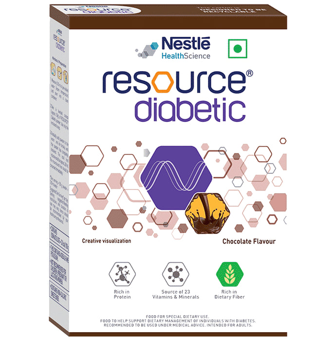 Nestle Resource Diabetic Supplement With Protein, Fibre & Low GI | Flavour Powder Chocolate - Classic Derma