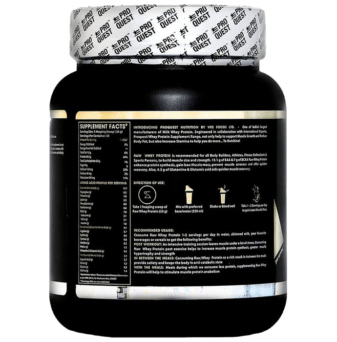 Pro Quest Raw Whey Protein Powder Unflavored