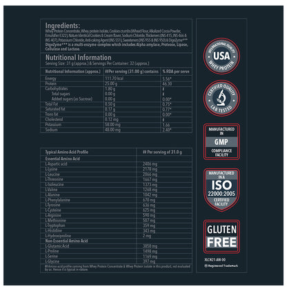 Proathlix Xloaded 80.6% Whey Protein Powder Cookie and Cream
