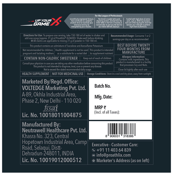 Proathlix Xloaded 80.6% Whey Protein Powder Irish Chocolate