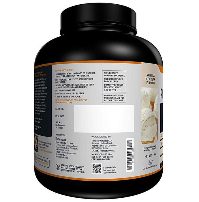 Proburst Whey Supreme Protein | With BCAAs & Glutamine for Muscle Recovery | Flavour Powder Vanilla Icecream