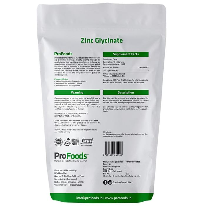 ProFoods Zinc Glycinate Powder
