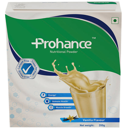 Prohance Complete Drink for Energy, Muscle Growth & Immunity | Flavour Powder Vanilla - Classic Derma