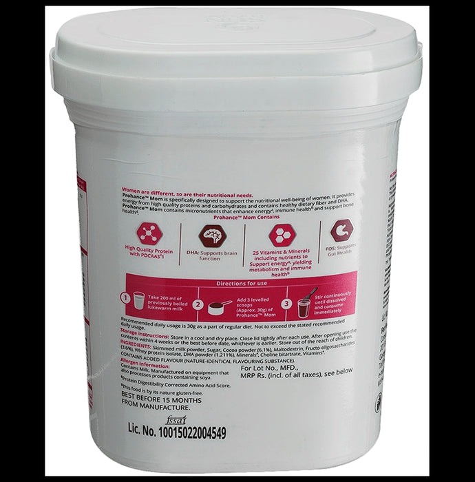 Prohance Mom Nutritional Drink for Immunity & Brain Health | Flavour Chocolate