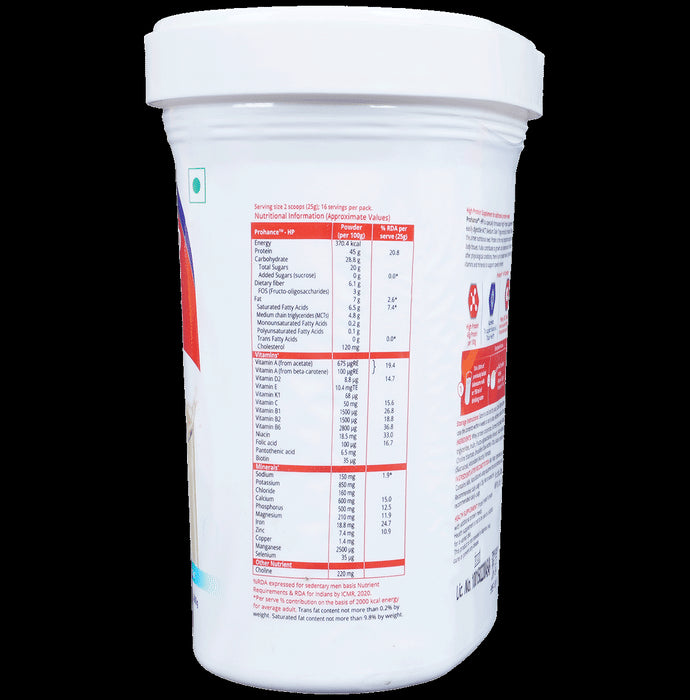 Prohance-HP High Protein Supplement for Muscles, Tissues & Digestion | Flavour Vanilla