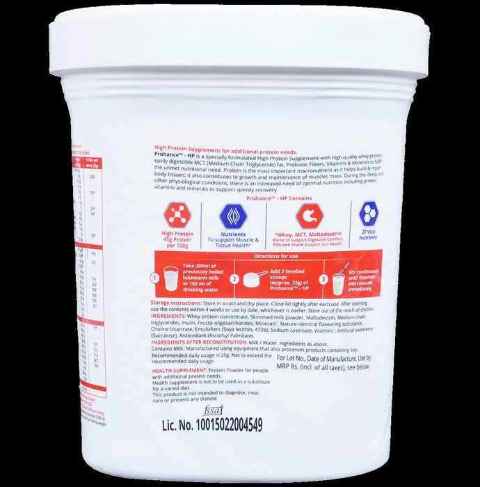 Prohance-HP High Protein Supplement for Muscles, Tissues & Digestion | Flavour Vanilla