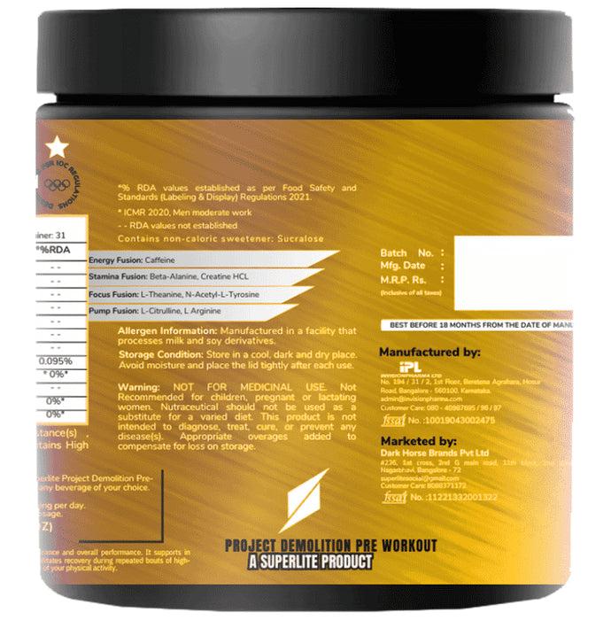 Project Demolition Xtreme Pre Workout Powder Devil's Candy