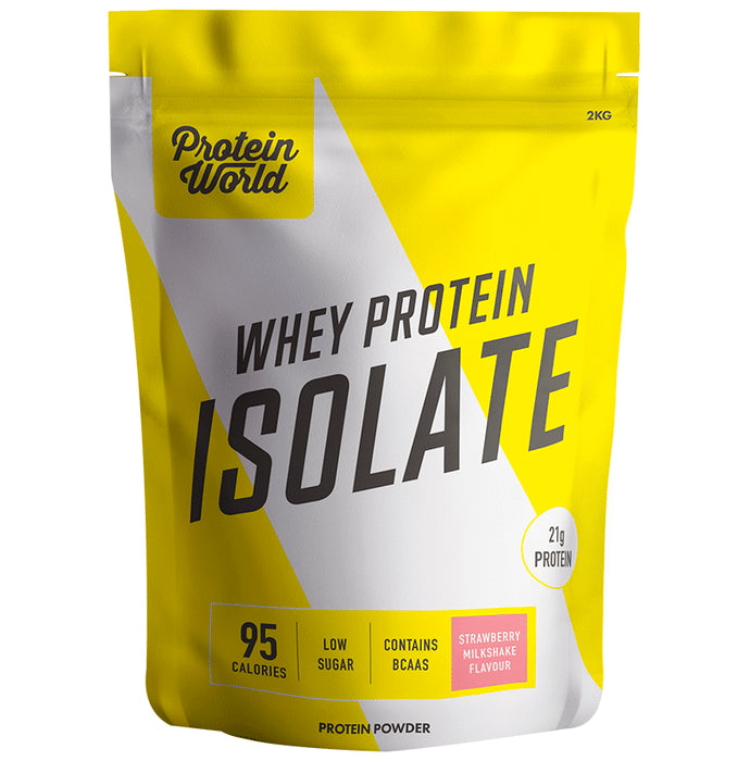 Protein World Whey Protein Isolate Powder Strawberry Milkshake - Classic Derma