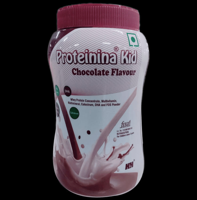 Proteinina Kid Supplement with Whey Protein, Multivitamins & DHA | Flavour Powder Chocolate - Classic Derma
