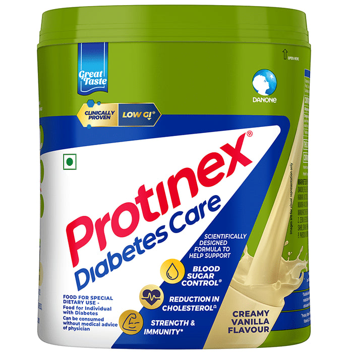 Protinex Diabetes Care Protein Powder with Vitamins | For Strength, Blood Sugar & Weight Management | Nutrition Formula Creamy Vanilla Powder - Classic Derma