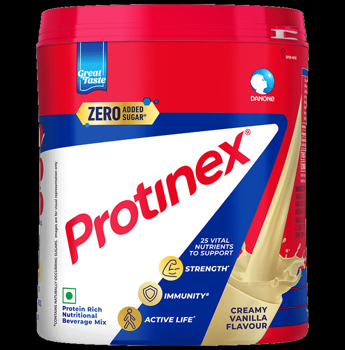 Protinex High Quality Protein | Nutritional Drink for Immunity & Strength | Zero Added Sugar Creamy Vanilla Powder - Classic Derma
