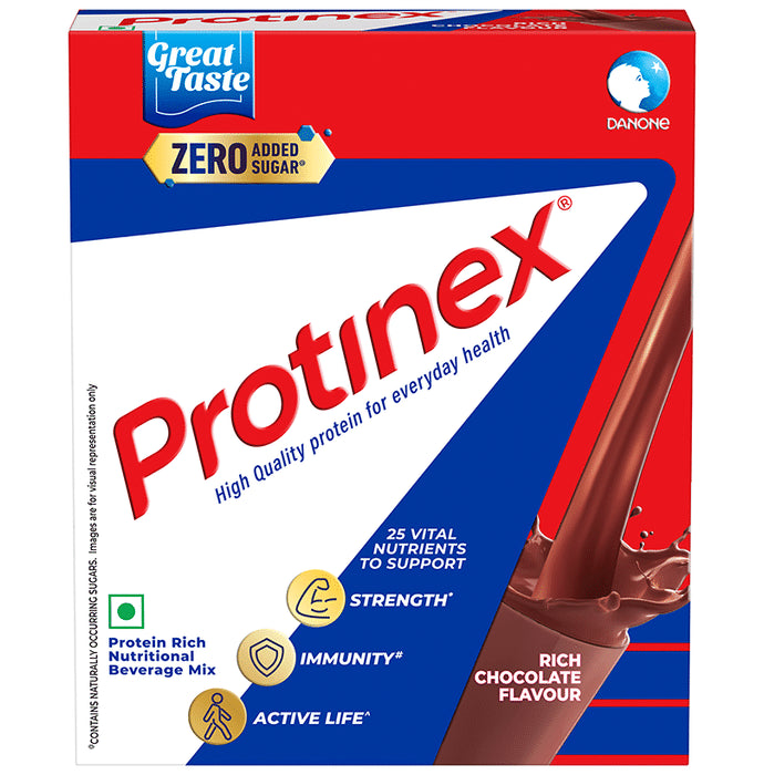 Protinex High Quality Protein | Nutritional Drink for Immunity & Strength | Zero Added Sugar Rich Chocolate Powder - Classic Derma