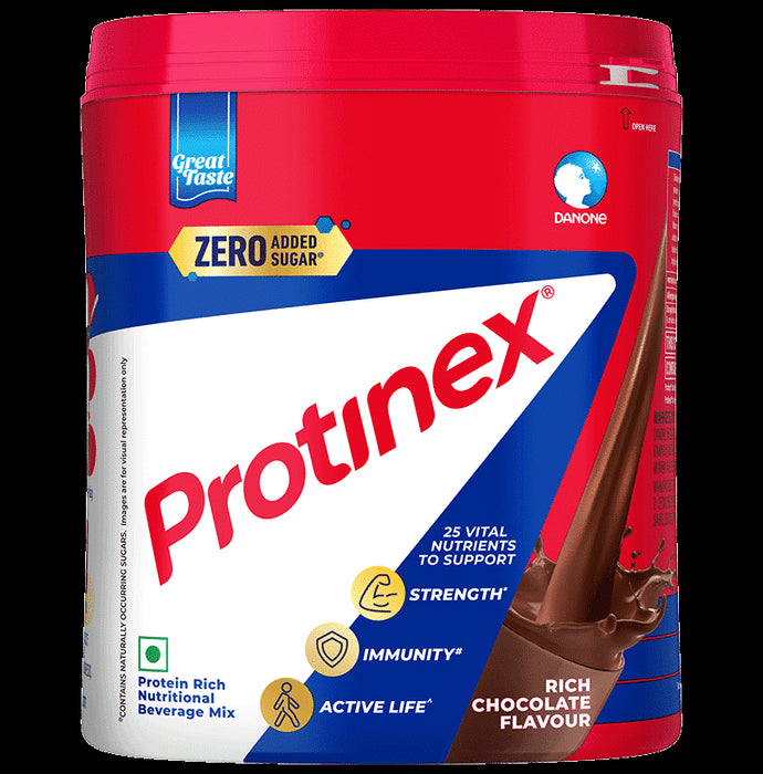 Protinex High Quality Protein | Nutritional Drink for Immunity & Strength | Zero Added Sugar Rich Chocolate Powder - Classic Derma