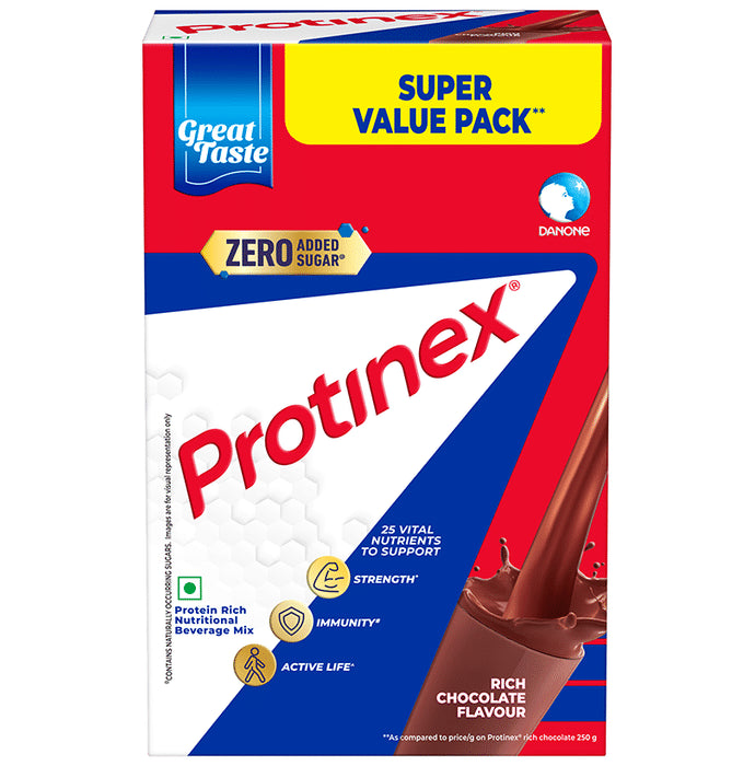 Protinex High Quality Protein | Nutritional Drink for Immunity & Strength | Zero Added Sugar Rich Chocolate Powder - Classic Derma