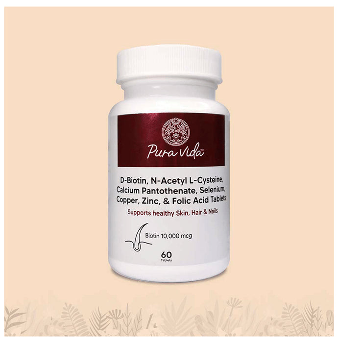 Pura Vida Biotin 10000 mcg Tablet