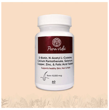 Pura Vida Biotin 10000 mcg Tablet