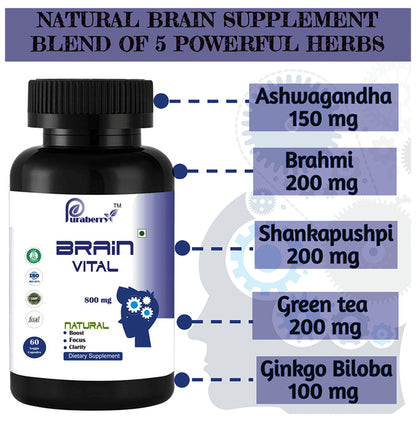 Puraberry Brain Vital 800mg Veggie Capsule
