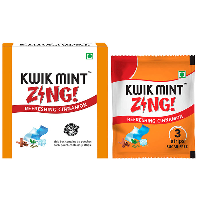 Kwik Mint Zing Strip (120 Each) Refreshing Cinnamon - Classic Derma