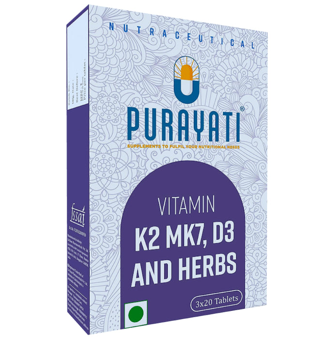Purayati Vitamin K2 MK7, D3 and Herbs Tablet - Classic Derma