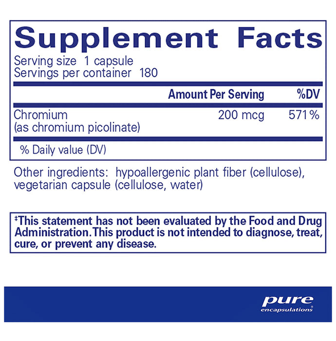 Pure Encapsulations Chromium Picolinate 200mcg Capsule
